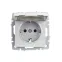 BRITE Розетка с заземлением с защитными шторками и крышкой 16А IP20 РСбш10-3-БрА алюминий