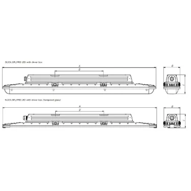 Светильник светодиодный промышленный ДСП SLICK.PRS LED 60 EM with driver box /tempered glass/ 60Вт 5000K IP66/IP69 | 1631002350 | Световые Технологии