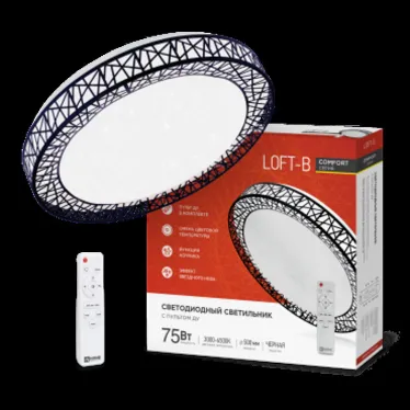 Светильник светодиодный COMFORT Loft-B 75Вт 230В 3000-6500K 6000Лм 500x100мм с пультом ДУ | 4690612035116 | IN HOME