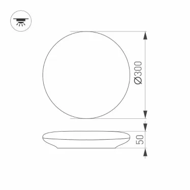 Светильник CL-FRISBEE-DIM-R300-18W Day4000-MIX (WH, 180 deg, 230V) | 030111 | Arlight