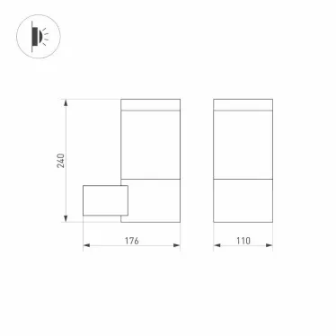Светильник LGD-STEM-WALL-10W Warm3000 (GR, 185 deg, 230V) | 029985 | Arlight