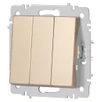 Выключатель Intro Accent 6-106-04 тройной, 10А-250В, IP20, СУ, AL/CU, шампань