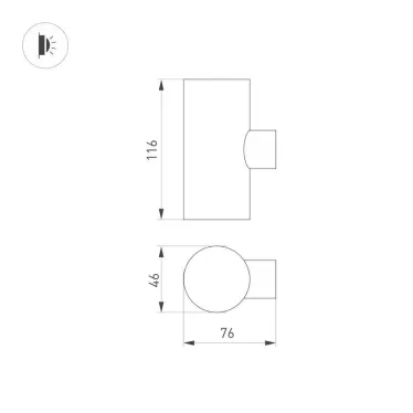 Светильник LGD-RAY-WALL-TWIN-R46-2x3W Warm3000 (GR, 24 deg, 230V) (Arlight, IP65 Металл, 3 года) | 033306 | Arlight