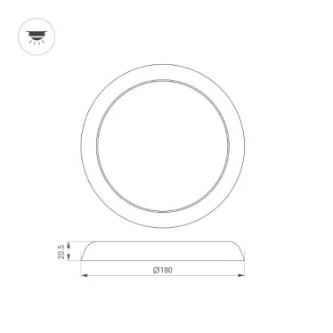 Светильник CL-FIOKK-R180-12W Day4000-MIX (WH, 120 deg, 230V) (arlight, IP44 Пластик, 3 года) | 034466 | Arlight