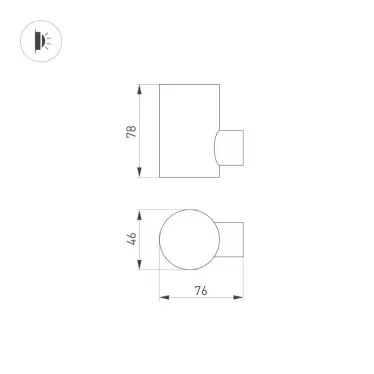 Светильник LGD-RAY-WALL-R46-3W Day4000 (GR, 24 deg, 230V) (Arlight, IP65 Металл, 3 года) | 033309 | Arlight