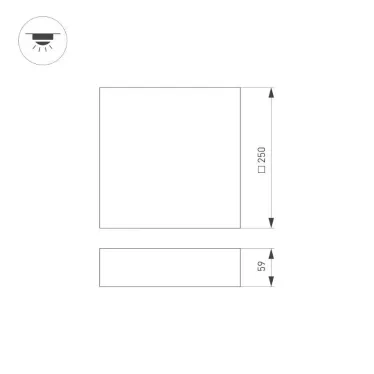 Светильник SP-QUADRO-S250x250-25W Day4000 (WH, 120 deg, 230V) (Arlight, IP40 Металл, 3 года) | 034785 | Arlight