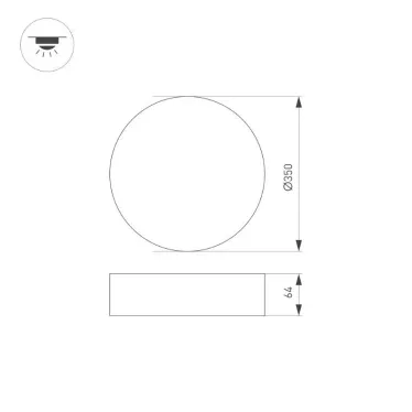 Светильник SP-RONDO-R350-30W Warm3000 (WH, 120 deg, 230V) (Arlight, IP40 Металл, 3 года) | 034809 | Arlight