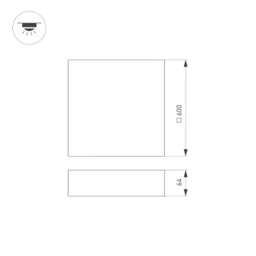Светильник SP-QUADRO-S600x600-60W Warm3000 (BK, 120 deg, 230V) (Arlight, IP40 Металл, 3 года) | 034805 | Arlight