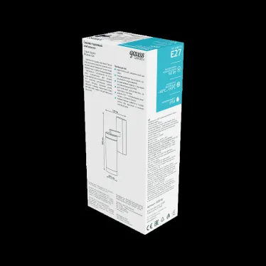 Светильник садово-парковый Clio на стену вниз 7.6*29.8*13.3cm, 220-240V / 50Hz, 1xE27, Max.60W, IP54 | GD018 | Gauss