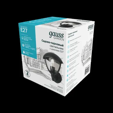 Светильник садово-парковый Aura на стену вверх 188*210*238mm, 170-240V / 50Hz, 1xE27, Max.60W, IP54 | GD027 | Gauss