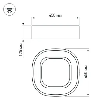 Светильник SP-TOR-QUADRAT-S450x450-35W Warm3000 (WH, 120 deg) | 022139(1) | Arlight