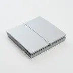 Кнопка-выключатель беспроводной 230V 500W двухклавишный, серебро