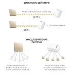 Кнопка-выключатель беспроводной 230V 500W двухклавишный, золото