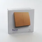 Кнопка-выключатель беспроводной 230V 500W двухклавишный, золото