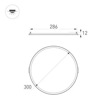 Светильник DL-EDGE-R300-24W Warm3000 (WH, 115 deg, 230V) ( IP40 Металл, 3 года) | 036068 | Arlight