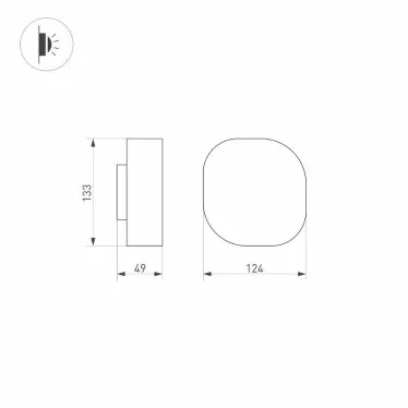 Светильник LGD-SWAMP-WALL-7W Warm3000 (GR, 93 deg, 230V) (Arlight, IP65 Металл, 3 года) | 030001 | Arlight