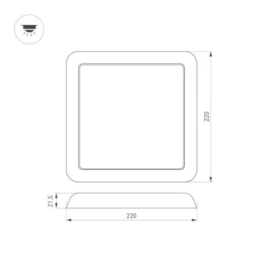 Светильник CL-FIOKK-S220x220-18W Day4000-MIX (WH, 120 deg, 230V) (arlight, IP44 Пластик, 3 года) | 034471 | Arlight