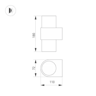 Светильник SP-SPICY-WALL-TWIN-S180x72-2x6W Warm3000 (GD, 40 deg) (arlight, IP20 Металл, 3 года) | 033733 | Arlight