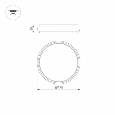 Светильник LGD-GIRO-R175-10W Day4000 (GR, 110 deg, 230V) (Arlight, IP54 Металл, 3 года) | 032421 | Arlight