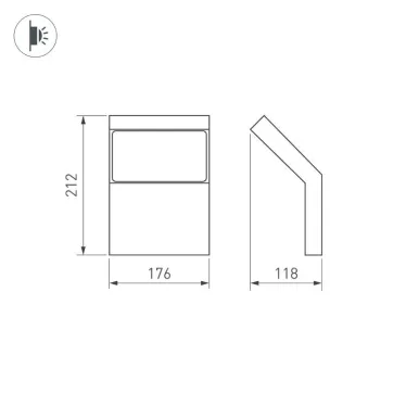 Светильник LGD-ECRAN-WALL-9W Warm3000 (GR, 108 deg, 230V) (Arlight, IP65 Металл, 3 года) | 029989 | Arlight