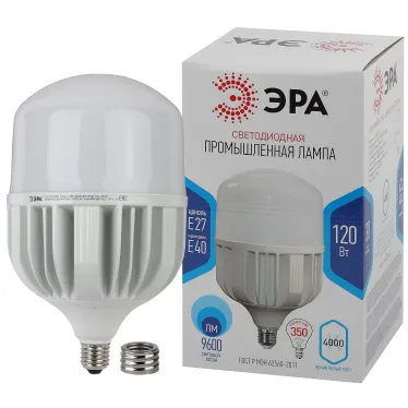 Лампа светодиодная LED 120 Вт 9600Лм 4000К T160 нейтральный E27/E40 (переходник) 170-265В LED POWER T160-120W-4000-E27/E40