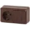 2-701-10 Intro Блок розетка+выкл. гориз. 10(16)А-250В, IP20, ОУ, Quadro, венге | Б0036151 | Intro