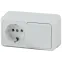 2-701-01 Intro Блок розетка+выкл. гориз. 10(16)А-250В, IP20, ОУ, Quadro, белый | Б0036149 | Intro
