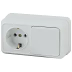                  2-701-01 Intro Блок розетка+выкл. гориз. 10(16)А-250В, IP20, ОУ, Quadro, белый | Б0036149 | Intro
               
