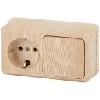                  2-701-11 Intro Блок розетка+выкл. гориз. 10(16)А-250В, IP20, ОУ, Quadro, сосна | Б0036152 | Intro
               