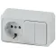 2-702-01 Intro Блок розетка+выкл. двойной гориз. 10(16)А-250В, IP20, ОУ, Quadro, белый | Б0036153 | Intro