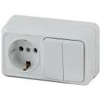                  2-702-01 Intro Блок розетка+выкл. двойной гориз. 10(16)А-250В, IP20, ОУ, Quadro, белый | Б0036153 | Intro
               