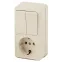 2-706-02 Intro Блок розетка+выкл. двойной верт. 10(16)А-250В, IP20, ОУ, Quadro, сл.кость | Б0036170 | Intro