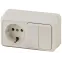 2-702-02 Intro Блок розетка+выкл. двойной гориз. 10(16)А-250В, IP20, ОУ, Quadro, сл.кость | Б0036154 | Intro