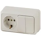                  2-702-02 Intro Блок розетка+выкл. двойной гориз. 10(16)А-250В, IP20, ОУ, Quadro, сл.кость | Б0036154 | Intro
               