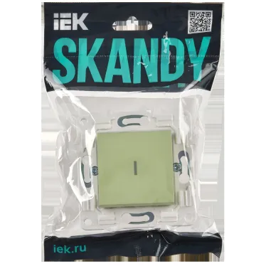 SKANDY Выключатель 1-клавишный проходной с индикацией 10А SK-V08G мятный IEK