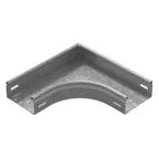                  Угол плоский плавный универсальный 90 град. к лотку 500х150, толщ. 1,2 мм, Сендзимир цинк | УПТРП90-500х150-1,2-R100-СЦ | Ostec
               