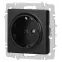 Розетка Intro Accent 6-202-05 2P+E Schuko, 16А-250В, IP20, СУ, антрацит