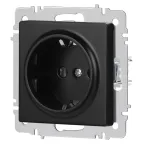 Розетка Intro Accent 6-202-05 2P+E Schuko, 16А-250В, IP20, СУ, антрацит