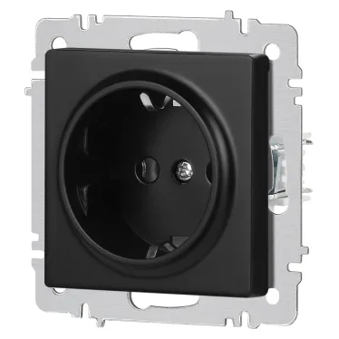 Розетка Intro Accent 6-202-05 2P+E Schuko, 16А-250В, IP20, СУ, антрацит