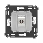 Avanti Компьютерная розетка RJ-45 без шторки в стену, кат.6А одинарная экранированная, Белое облако