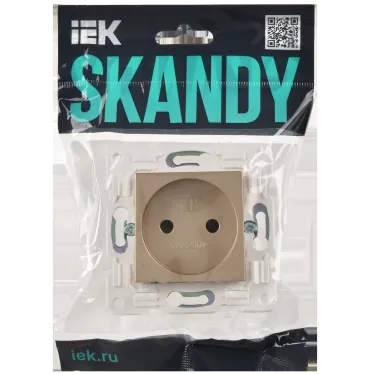 SKANDY Розетка без заземления с защитными шторками 10А SK-R01Sa песочный IEK