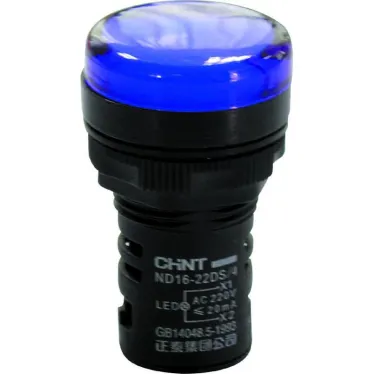 Индикатор ND16-22DS/4C синий, компактный, встр. конденсатор, IP65 АС380В (R) | 828188 | CHINT