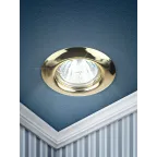 Светильник штампованный MR16,12V/220V, 50W золото ST3 GD