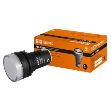 Лампа AD-22DS(LED)матрица d22мм белый 12В AC/DC  | SQ0702-0015 | TDM