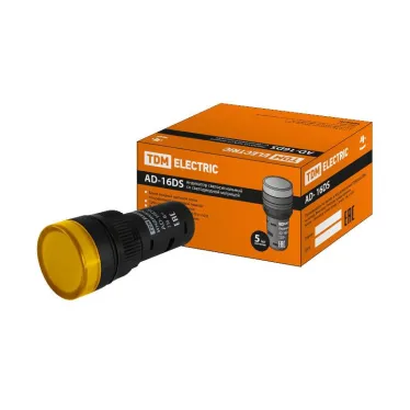 Лампа AD-16DS(LED)матрица d16мм желтый 230В АС  | SQ0702-0072 | TDM