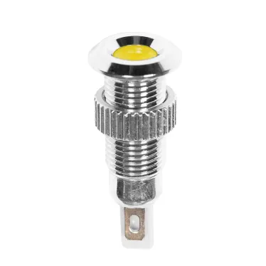 Индикатор металл Ø8 12В желтый LED | 36-4717 | REXANT