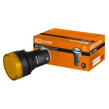 Лампа AD-22DS(LED)матрица d22мм желтый 110В AC/DC  | SQ0702-0030 | TDM