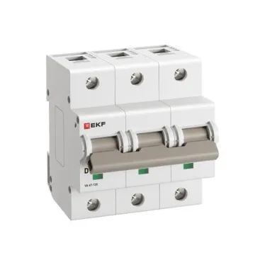 Автоматический выключатель ВА 47-125 3P 25А (D) 15кА PROXIMA  | mcb47125-3-25D | EKF