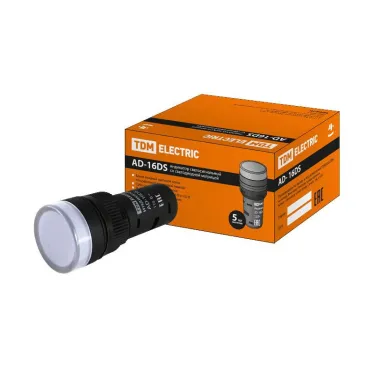 Лампа AD-16DS(LED)матрица d16мм белый 110В AC/DC  | SQ0702-0065 | TDM