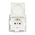 BRITE Розетка с заземлением с защитными шторками и крышкой 16А IP20 РСбш10-3-БрЖ жемчуг